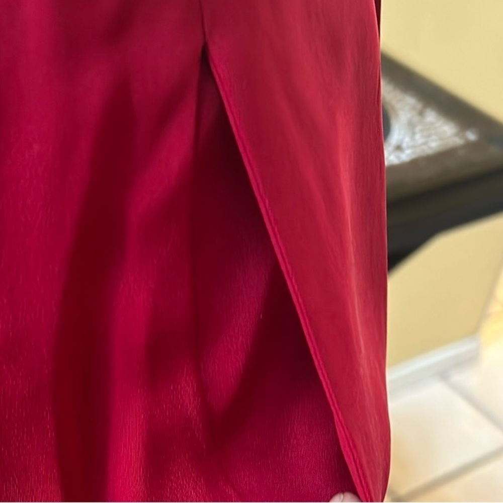 Vtg Y2K Allison Taylor NWOT Holiday 100% Silk Red Pant Suit Set Size Medium - Picture 13 of 16